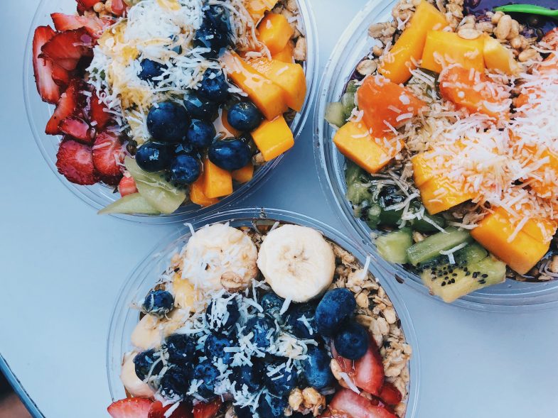 Three acai bowls